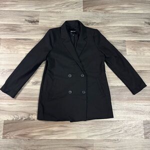 Madewell Caldwell Double-Breasted Blazer in Black Size Small